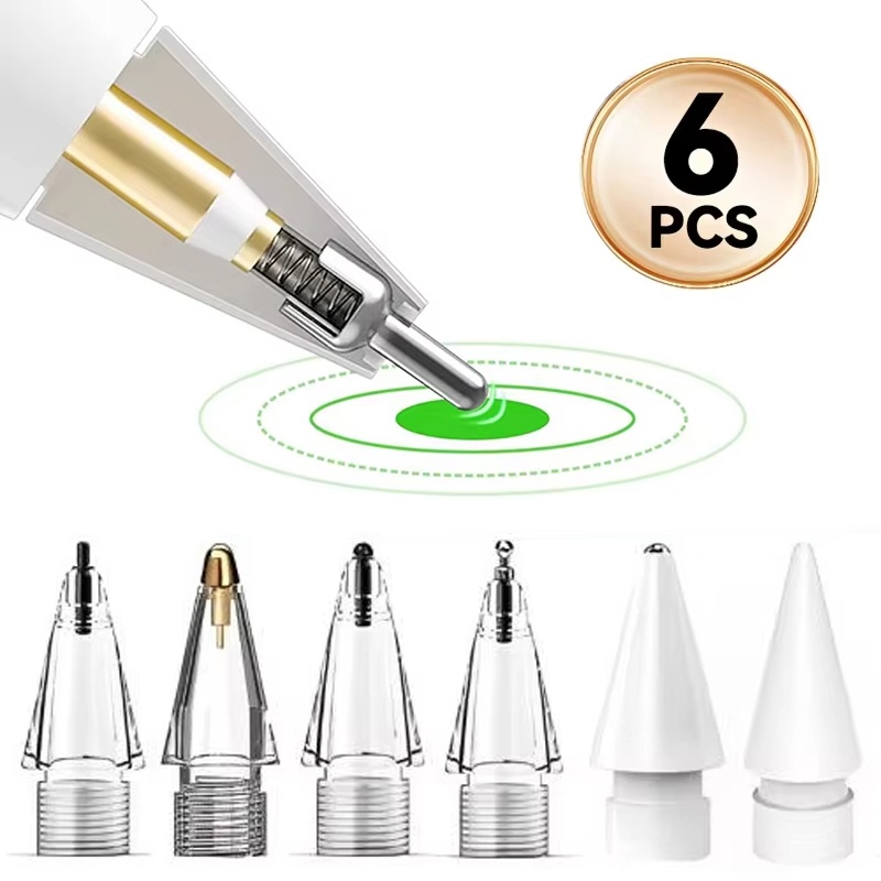 Stylus Replacement Tip - หัวปากกาเปลี่ยนได้ 6 แบบสำหรับ Apple Pencil รุ่นที่