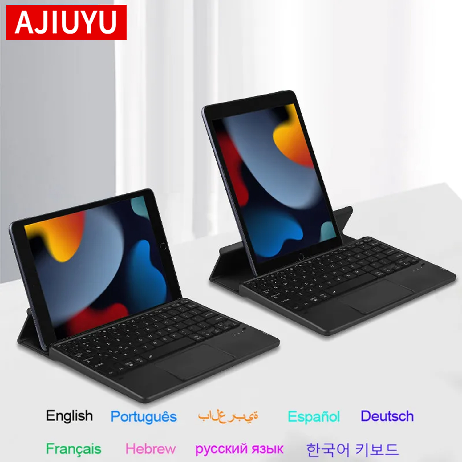Accessories For Android Tablet - AJIUYU คีย์บอร์ดบลูทูธแบบพับได้ทัชแพดคีย์บอร์ดเรืองแสงพร้อมขาตั้งสำหรับไอโอเอส แอนดรอยด์ วินโดวส์ ไอแพดแท็บเล็ตโทรศัพท์เสี่ยวหมี่ หัวเว่ย