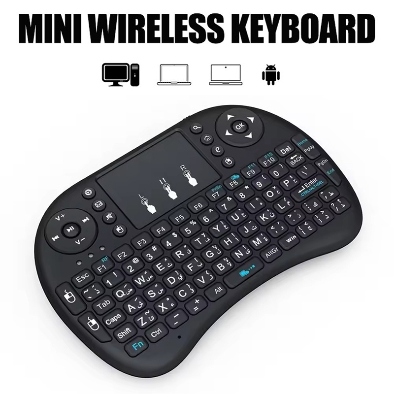 Accessories For Android Tablet - มินิคีย์บอร์ดไร้สาย 2.4GHz ไม่มีเมาส์แบ็คไลท์ทัชแพดรีโมทคอนโทรลสำหรับแล็ปท็อปพีซีแอนดรอยด์ทีวีสำหรับแอนดรอยด์ วินโดวส์ มีเดียเพลเยอร์