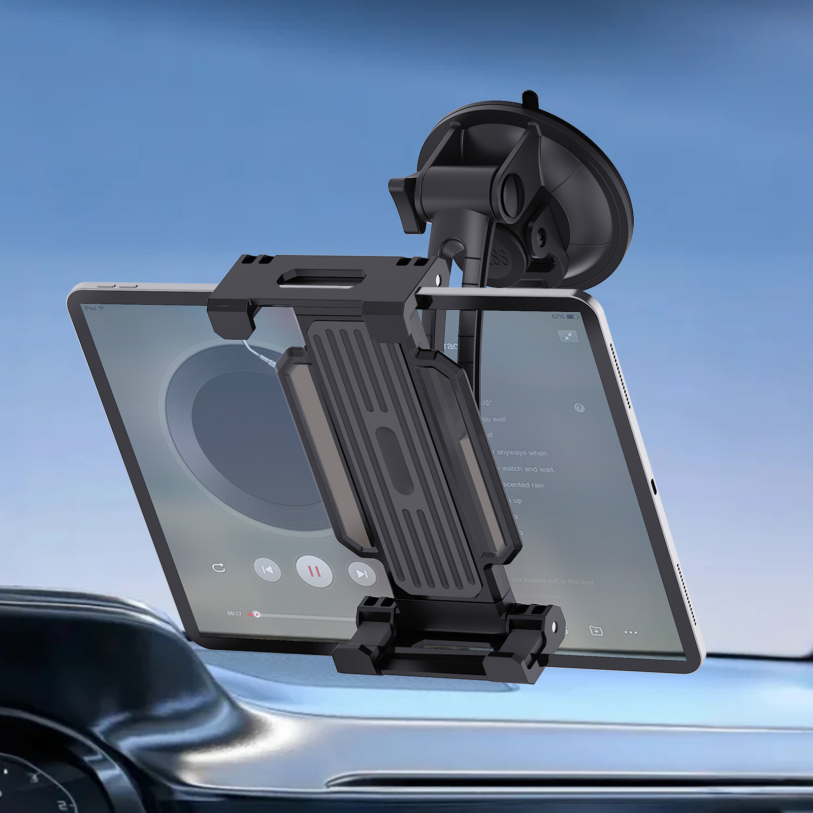 Tablet Accessories Must Have - ที่วางแท็บเล็ตติดกระจกรถยนต์แบบยูนิเวอร์แซลสำหรับไอแพดโปร 11 12.9 แอร์ มินิ โทรศัพท์มือถือ