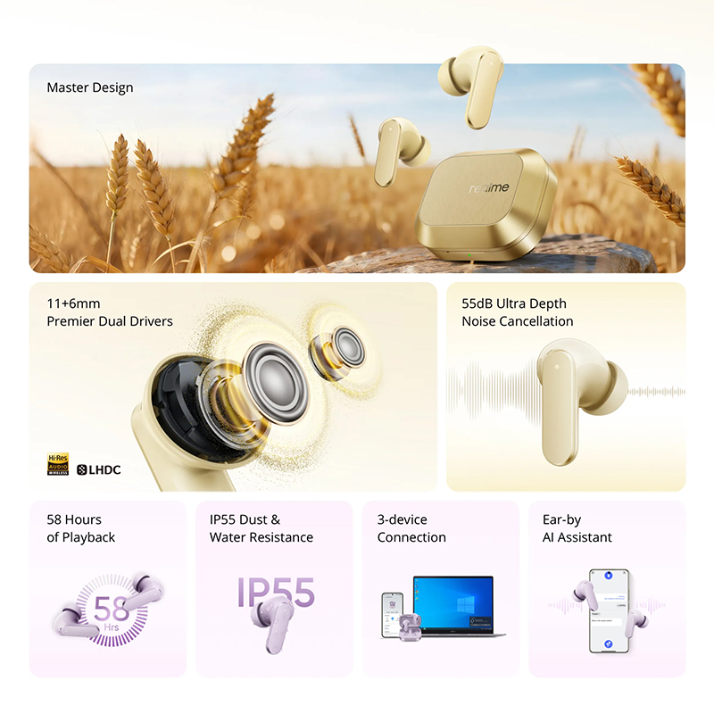 realme Buds Air 8 หูฟังไร้สาย  - Realme Tablet Accessories บทวิจารณ์และราคา